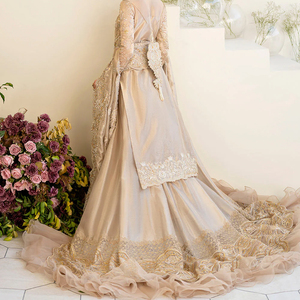 Dupatta-vestido de novia con trabajo manual para mujer, nuevo diseño, bordado, tilla y piedra, 2023 - Product Image 2