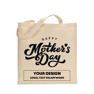 Sac fourre-tout noir personnalisable et écologique - Cadeau pour la fête des mères pour mère, fils, sœur |   Sac de courses en toile 100% coton - Product Image 2