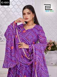 Most Beautiful Women Wear Pure Georgette Print with Lace Work <b>Fancy</b> Anarkali Gown for Wedding and Festival Wear Long Sleeve <b>suit</b> - Product Image 3