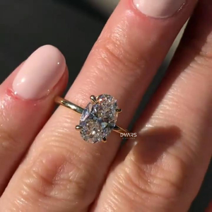 แหวนเพชรทรงรีที่ซ่อนอยู่2กะรัตสีทอง14K 18K สุดหรูสี D-E ใสมีใบรับรอง - Product Image 3