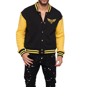 OEM แจ็คเก็ตเบสบอลสำหรับผู้ชายสไตล์ไฮสตรีทเสื้อแจ็กเก็ตแห้งเร็วปกตั้งโลโก้ด้านหน้าขายส่งแจ็คเก็ตเลตเทอร์ - Product Image 1