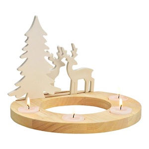 Centro de mesa decorativo de aluminio y madera para decoración navideña con estrellas de trineos de renos festivos y diseños inspirados en el invierno - Product Image 3