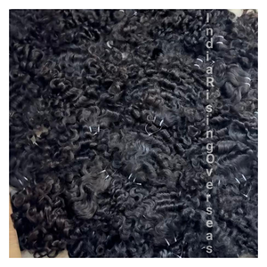 Mejor oferta Raw Natural rizado sin procesar cutículas alineadas sin enredos indio humano solo donante extensiones de cabello grueso - Product Image 3