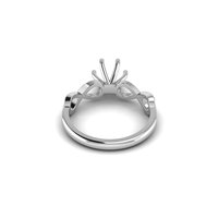 Echte 925 Sterling Silber Natur inspiriert Blank Setting Semi-Mount Oval Prong Setting Ring Feiner hand gefertigter Stein Setting Schmuck