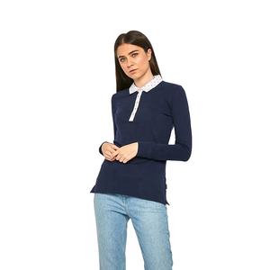 Camiseta Polo de Manga Larga Premium para Mujer, de Alta Calidad, Mezcla de Algodón, con Cuello, Informal - Product Image 3