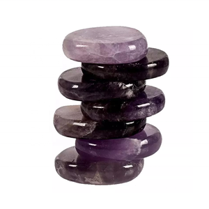 Palma plana de alta calidad, amatista, Palma plana, piedras preciosas de cristal caídas, piedra natural, forma plana, piedra de bolsillo, protección, mayorista - Product Image 3