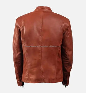 Nueva chaqueta de cuero suave ajustable para hombre con cuello levantado mangas largas de moda último estilo de invierno en oferta - Product Image 5