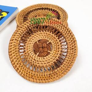 Posavasos de yute elegante para mesa de Hotel en casa, soporte de calidad de alta venta, posavasos de taza de bebida de mimbre ovalado de lino de yute tejido a mano - Product Image 3