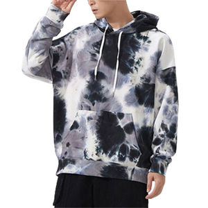 Sudadera con Capucha Informal de Moda, Estilo Tie-Dye, 100% Algodón Orgánico, Ropa Deportiva Elegante al por Mayor para Hombre - Product Image 3