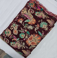 Tissu en Viscose Pur Naturel à Motifs Imprimés et Brodés, Matière de Luxe pour Sarees, Lehengas et Costumes Haut de Gamme