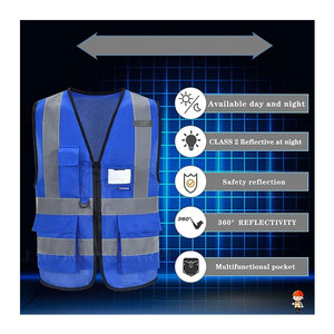 Chaleco de seguridad sin mangas informal de verano de diseño personalizado para hombre, chaqueta de poliéster de Color sólido, ropa de calle transpirable, Características exteriores - Product Image 6