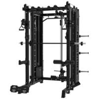 Machine Smith de fitness réglable avec système de câbles, cadre en acier, rack d'entraînement complet pour le corps, pour usage commercial