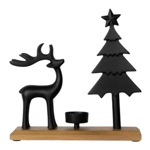 Juego de 2 Portavelas de Asta de Ciervo Blancos, Diseño de Cuerno de Ciervo, Centro de Mesa, Soporte de Madera para Velas de Té, Decoración Moderna para el Hogar - Product Image 4