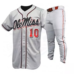 Venta al por mayor de uniforme de Béisbol Juvenil personalizado unisex transpirable ropa deportiva con sublimación camiseta conjunto de los hombres - Product Image 3
