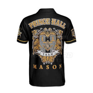 Polo Masonique pour Hommes en Gros, Logo de Franc-Maçonnerie Personnalisé, Manches Courtes, Polo Masonique pour Hommes - Product Image 2