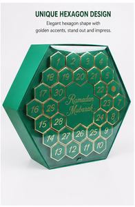 Custom Green Hexagonal <b>Ramadan</b> Mubarak <b>Gift</b> <b>Box</b> with Gold Foil Rigid Cardboard Eid Mubarak Mystery Blind <b>Box</b> for Wholesale - Product Image 3