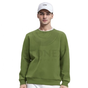 Customized Printed <b>Men's</b> 100% Cotton-Fleece Puffer Sweatshirts Long Sleeve Slim Fit Lined Winter <b>Pullover</b> Plain Knitted Style - Product Image 1