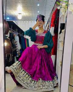 Feroza <span class=keywords><strong>Banarsi</strong></span>生地アフガニスタン服ビンテージKuchiエスニックアフガニスタン服ジプシースタイルアフガニスタンKuchiドレス - Product Image 4