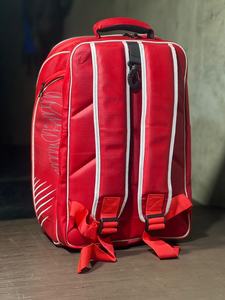 Sac de raquette de pickleball de nouvelle conception 2026, sac en tissu à texture carbone, sac de tennis de padel, couleur rouge, logo personnalisé - Product Image 5