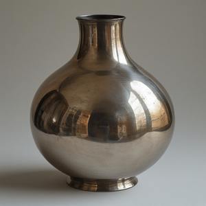 Hand Polished Gold Tone Metal <b>Vase</b> Handcrafted With <b>Engraved</b> Patterns Ideal For Enhancing Classic Floral Displays - Product Image 2