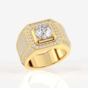 Anillo de Oro de 14k para Hombre con Diamante Cultivado en Laboratorio, Anillos con Diamantes en Forma de Estrella Completa - Product Image 2