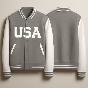 Customised Fashion <b>Crop</b> <b>Top</b> Baseball Coat Loose Casual Letterman Jacket <b>Mens</b> Embroidered Patch Polyester Cropped Varsity Jacket - Product Image 4
