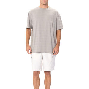 Ensemble de short personnalisé en polyester à séchage rapide et délavé à l'acide, vêtements de jogging pour les activités d'été en plein air, couleurs contrastées, service OEM - Product Image 1