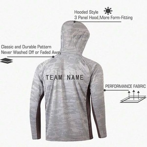 Camiseta de Protección Solar con Capucha de Manga Larga Unisex Personalizada, Impresión por Transferencia de Calor, Secado Rápido, Transpirable, UPF 50, para Pesca y Actividades al Aire Libre - Product Image 5