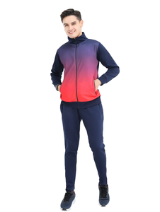 Conjunto de chándal deportivo con gradiente elegante para hombre, chaqueta con cremallera de manga larga con capucha y joggers, gimnasio, correr, ropa deportiva con - Product Image 4