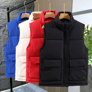 Gilet sans manches décontracté en toile imperméable pour homme avec logo personnalisé - Product Image 1