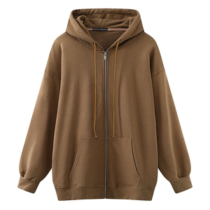 Vente en gros de sweats à capuche tricotés lavés à l'acide de haute qualité pour les fabricants de vêtements de douane pour femmes - Product Image 1