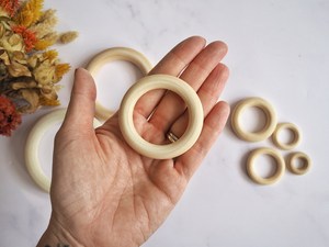 Natural wooden rings Macrame wooden rings <b>Kitchen</b> Decor Smooth Wooden restaurant home wedding decor hotel office tableware - Product Image 6