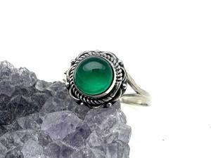 Anillo de piedras preciosas de ónix verde de Plata de Ley 925, joyería hecha a mano, anillo de estilo bohemio de plata, joyería para mujer, regalo de boda para esposa - Product Image 4