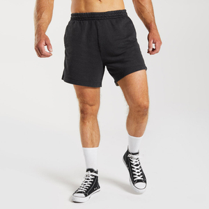 กางเกงขาสั้นตาข่ายผ้าฟลีซสำหรับผู้ชายกางเกงขาสั้นสำหรับซักแบบตาข่ายผ้าฟลีซซีดจางใส่แดดโลโก้แบบวินเทจออกแบบได้ตามต้องการ - Product Image 1