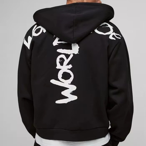 Custom Made Men's Zip Up Hoodie Wholesale Manufacturer Breathable Cotton Blended Zip Up Hoodie For Men - Product Image 1