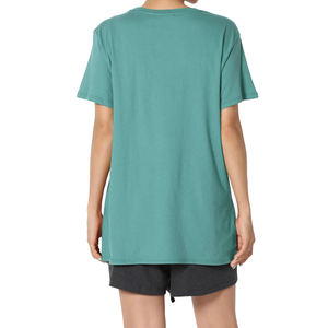 Camiseta de manga corta informal de corte extragrande para mujer, 65% de algodón, 35% de poliéster, logotipo personalizado, transpirable, ecológico, Plus - Product Image 2