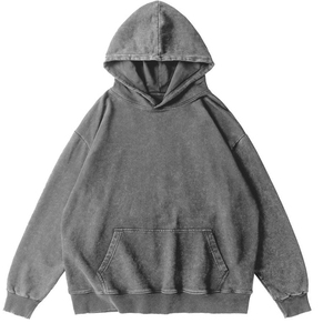 Jersey de invierno para hombre a precio barato, sudadera con capucha de mezcla de algodón en blanco de lana pesada, ropa de calle, logotipo personalizado, lavado con ácido - Product Image 4