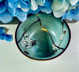 <b>Blue</b> Decorative <b>Bowl</b> with Engraved Design Handcrafted Centerpiece Tray Artistic Table Accent for Home Kitchen Living Room Decor - Product Image 6