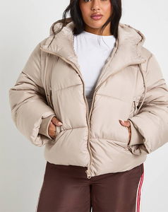 Veste d'hiver courte matelassée pour femme, style hip-hop, avec fermeture éclair, style anglais, manteau matelassé polo, vente en gros - Product Image 4