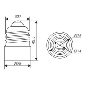E14 supporto lampada adattatore E27 presa con IP20 per apparecchi di illuminazione e basi - Product Image 4