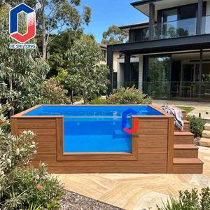 Piscine hors sol préfabriquée en fibre de verre avec structure galvanisée et accessoires complets - Product Image 2