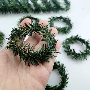 Christmas Napkin <b>Ring</b> Small Artificial Pine Needles <b>Wreath</b> Candle <b>Ring</b> for Banquet Table Decoration Touch to Your Dining Table - Product Image 6
