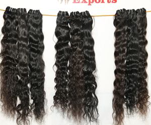 Vente en gros 100% cheveux vierges bruts non traités meilleure qualité faisceaux couleur noire ondulés extensions de cheveux humains indiens - Product Image 3
