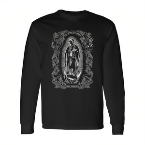 Joli t-shirt chrétien à manches longues Notre-Dame de Guadalupe pour usage promotionnel - Product Image 2