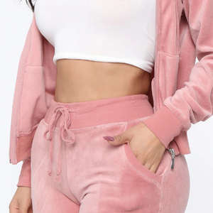 <b>Women</b> Tracksuit Set Two Piece Hoodie & <b>Jogger</b> Pant Velour Fabric Soft Breathable & Durable Custom Colors/Sizes Cozy Winter Wear - Product Image 5