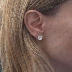 1.00 TCW Round Cut Moissanite <b>Stud</b> Earrings for Women Diamond <b>Studs</b> Anniversary Gift Jewelry for Her - Product Image 2