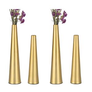 Florero Vintage de Latón para Mesa de Boda, Centros de Mesa Decorativos PARA EL Hogar, Floreros de Metal Dorado Brillante Pulido - Product Image 1