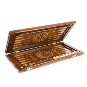 Jeu de backgammon et d'échecs en bois élégant, artisanal, jeu de stratégie classique, divertissement familial, jeu de table d'intérieur - Product Image 2