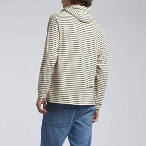 เสื้อฮู้ดดี้ผู้ชายทรงหลวมคุณภาพสูงรุ่นคัสตอม 2026 เสื้อผ้าฤดูใบไม้ร่วงลายทางผ้าฝ้ายบางแบบเฟรนช์เทอร์รี่ทรงครอป - Product Image 5