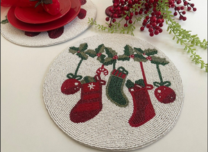 Posavasos de medias de nuevo diseño con posavasos de forma redonda de piedra de cuentas naturales a la venta por exportadores indios - Product Image 4
